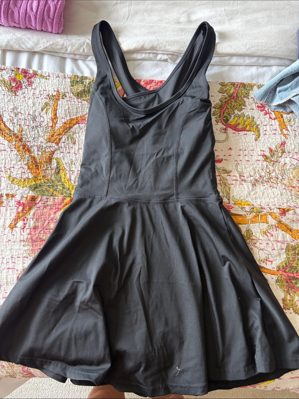 GB girls Black Scoop Skater Dress with Flared Skirt